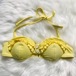 💛Yellow Ruffled Bikini Top with FREE bottoms💛